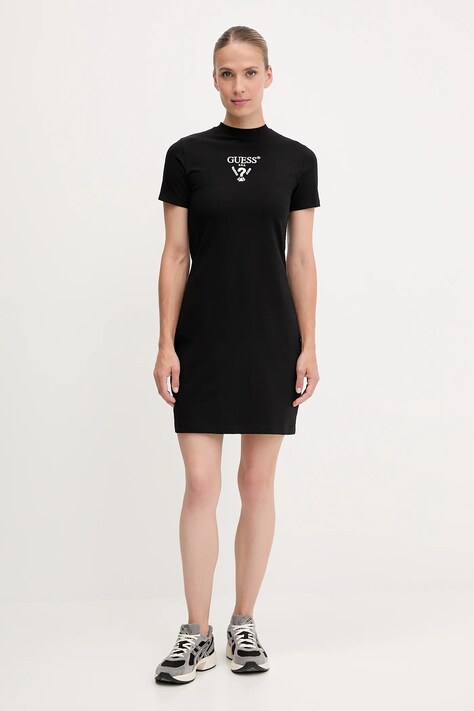 Guess rochie COLETTE culoarea negru, mini, drept, V4YK02 KCDH1
