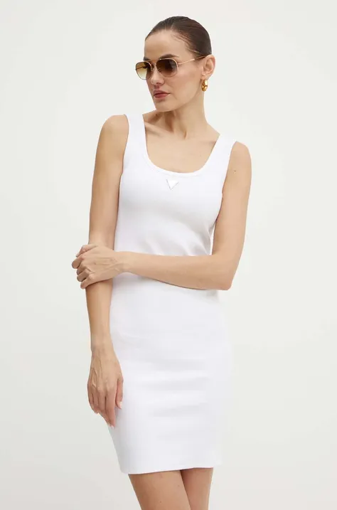 Guess sukienka kolor biały mini dopasowana W4YK0T KB1O1