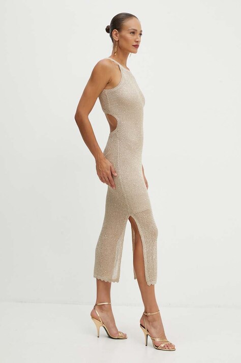 Сукня Guess LANA колір бежевий maxi облягаюча W4YK50 Z37G0