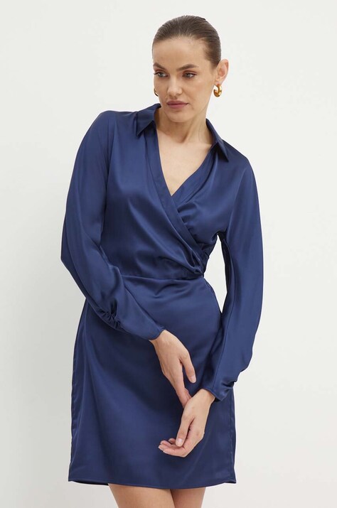 Guess rochie TANYA culoarea bleumarin, mini, mulată, W4YK69 WF1T2