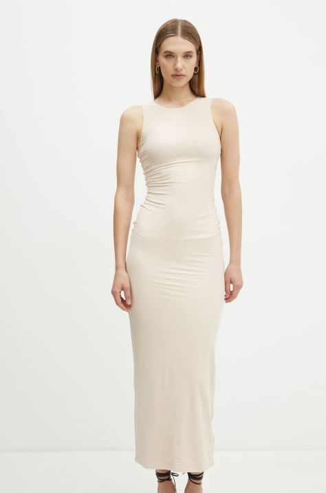 Guess rochie KIM culoarea maro, maxi, mulată, W4YK0J KCDE0