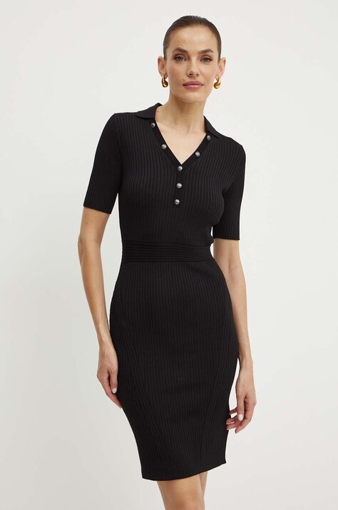 Guess rochie DESTINY culoarea negru, mini, mulată, W4YK16 Z37K0