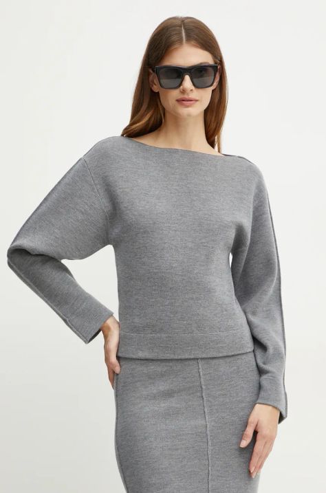 Pinko sweter wełniany damski kolor szary  103947 A221