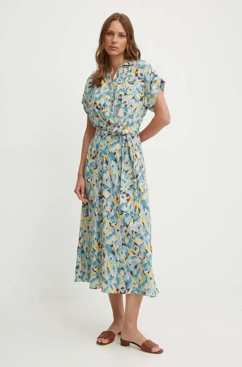 Lauren Ralph Lauren sukienka kolor niebieski maxi rozkloszowana 250940152