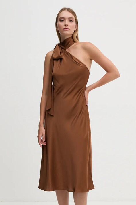 Lauren Ralph Lauren rochie culoarea maro, mini, evazată, 253940260