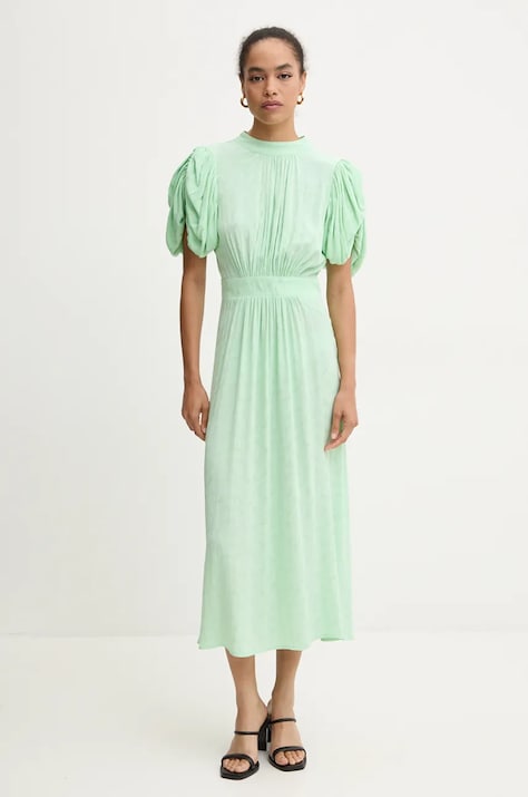 Rotate rochie Midi Puff Sleeve Dress culoarea verde, midi, evazată, 1127662981