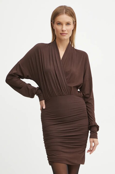 Liu Jo rochie culoarea maro, mini, mulată, WF4537 J4848