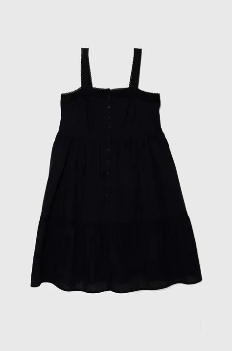 Levi's sukienka bawełniana kolor czarny maxi rozkloszowana A8649