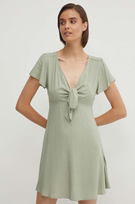 Pepe Jeans rochie NANI culoarea verde, mini, evazată, PL953568