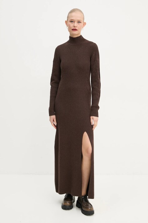 BA&SH rochie culoarea maro, maxi, dreaptă, 1H24ARMI