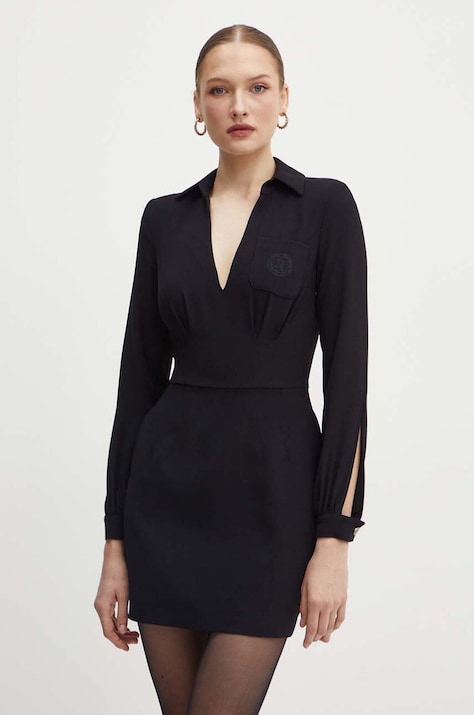 Elisabetta Franchi rochie culoarea negru, mini, dreaptă, AB67646E2