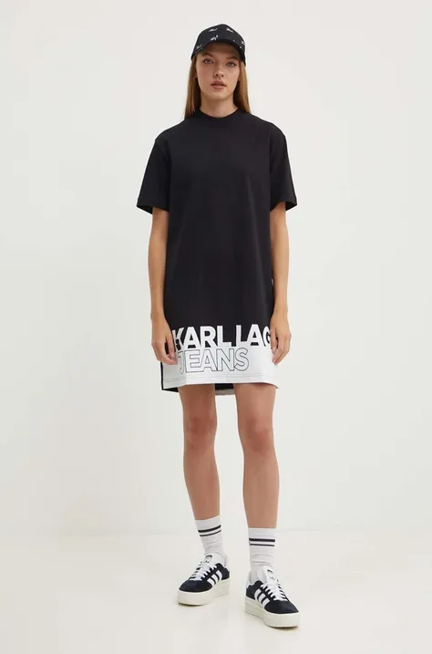 Хлопковое платье Karl Lagerfeld Jeans цвет чёрный mini oversize 245J1311