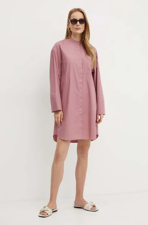 Хлопковое платье MAX&Co. цвет розовый mini oversize 2426226031200