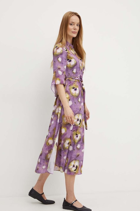 MAX&Co. rochie culoarea violet, midi, evazată, 2426226111200