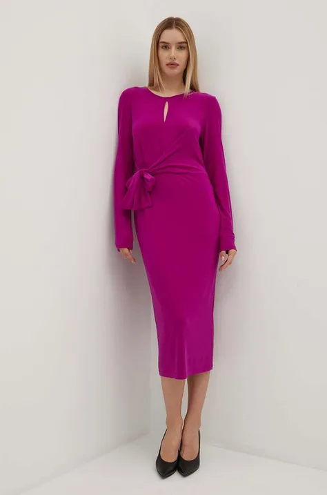 Joseph Ribkoff sukienka kolor fioletowy midi dopasowana 243032