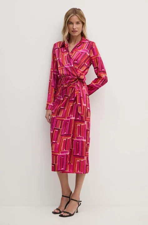 Šaty Joseph Ribkoff ružová farba, midi, rovný strih, 243182