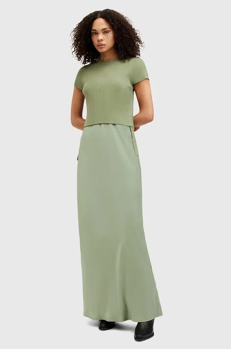 Φόρεμα και πουλόβερ AllSaints HAYES DRESS χρώμα: πράσινο, W125DA