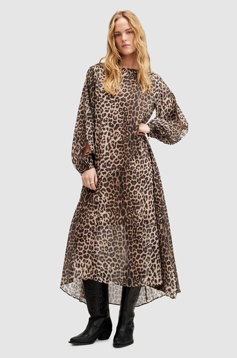 AllSaints rochie JANE LEPPO maxi, evazată, W177DA