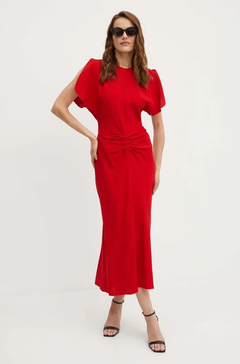 Šaty Victoria Beckham červená farba, maxi, rovný strih, 1324WDR005227A