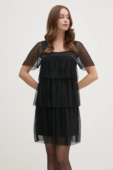 Dkny rochie culoarea negru, mini, dreaptă, P4GD6XPH