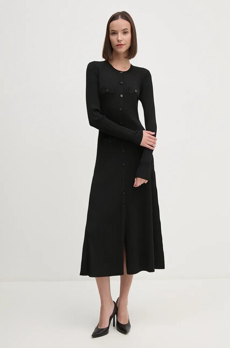 Dkny rochie culoarea negru, maxi, evazată, D2G4A108