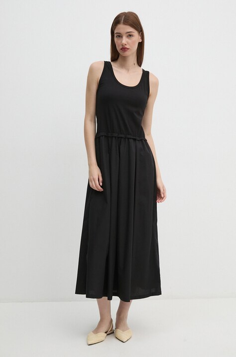 United Colors of Benetton rochie culoarea negru, maxi, evazată, 4VLDDV0AS