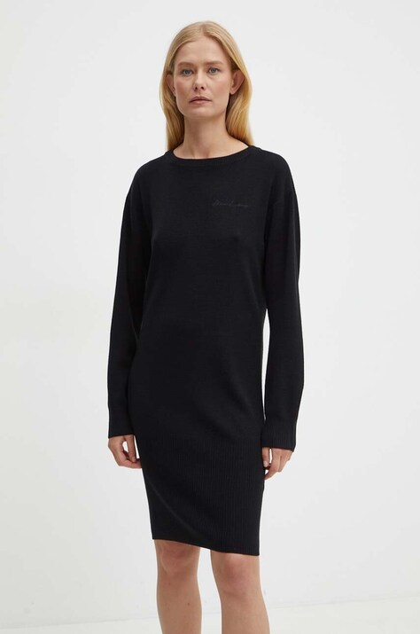 Armani Exchange rochie din amestec de lana culoarea negru, mini, mulată, 6DYA1J YME3Z