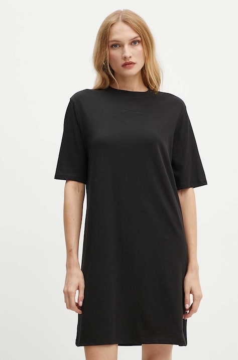 Armani Exchange rochie din bumbac culoarea negru, mini, dreaptă, 6DYA74 YJDGZ