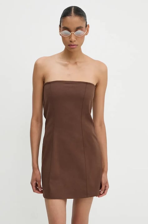 Résumé rochie CassieRS culoarea maro, mini, mulată, 122641226