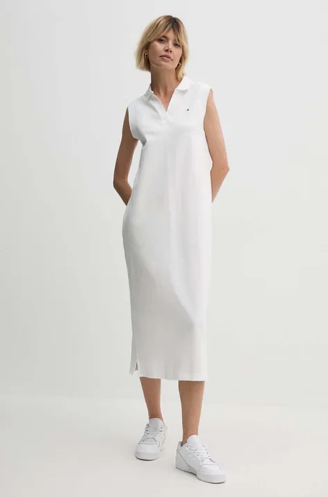 Tommy Hilfiger sukienka kolor biały midi prosta WW0WW44462