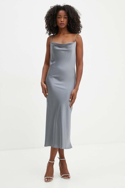 Marella rochie culoarea gri, midi, dreaptă, 2423226131200