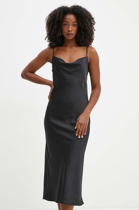 Marella rochie culoarea negru, midi, dreaptă, 2423226131200