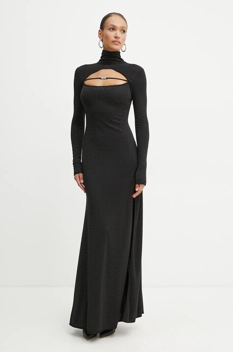 Versace Jeans Couture rochie culoarea negru, maxi, mulată, 77HAO902 J0124
