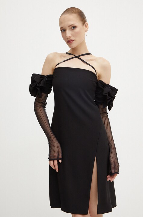 Versace Jeans Couture rochie culoarea negru, mini, dreaptă, 77HAO928 N0230