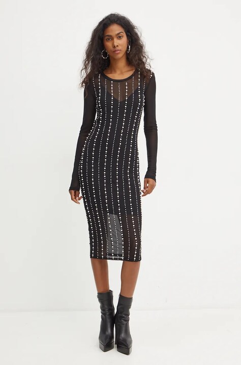Versace Jeans Couture rochie culoarea negru, mini, mulată, 77HAO920 CJM01