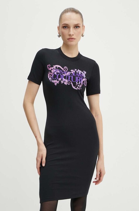 Versace Jeans Couture rochie culoarea negru, mini, mulată, 77HAOE06 CJ02E