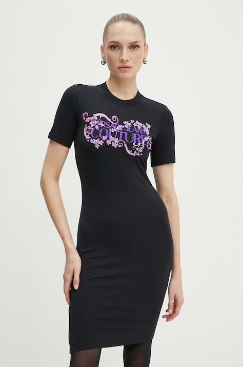 Versace Jeans Couture rochie culoarea negru, mini, mulată, 77HAOE06 CJ02E