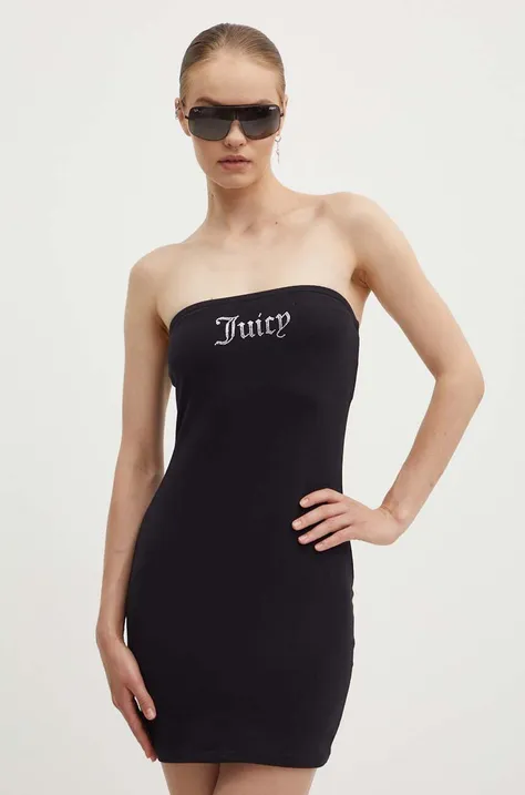 Juicy Couture sukienka BABETTE JERSEY DRESS kolor czarny mini dopasowana JCWED24303