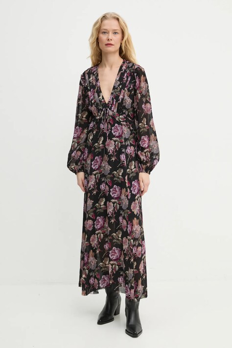 The Kooples rochie culoarea negru, maxi, dreaptă, FROB29079K