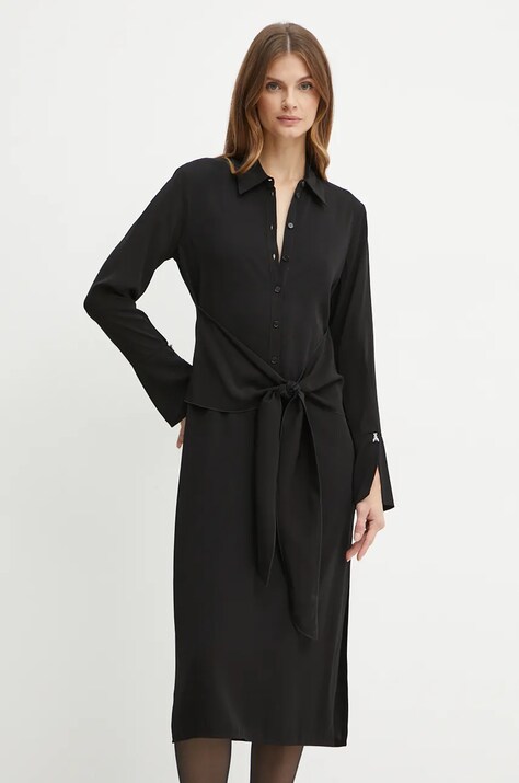 Patrizia Pepe rochie culoarea negru, midi, dreaptă, 2A2842 A509