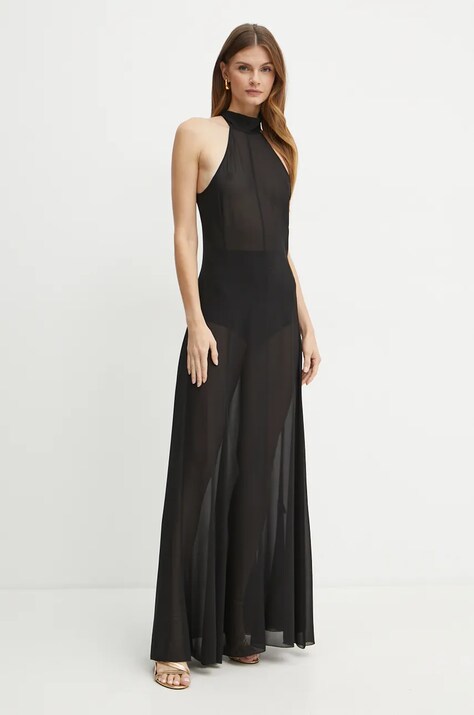 Patrizia Pepe rochie culoarea negru, maxi, evazată, 2A2857 A501