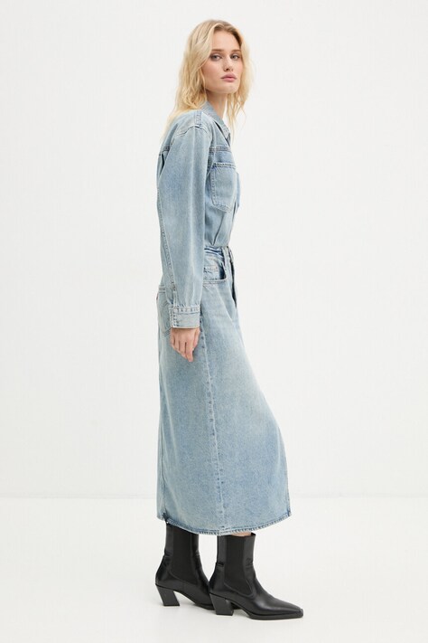 Levi's rochie din denim midi, dreaptă, 0002Q