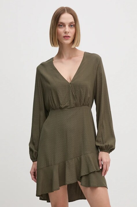 Pepe Jeans rochie KENDALL culoarea verde, mini, evazată, PL953610