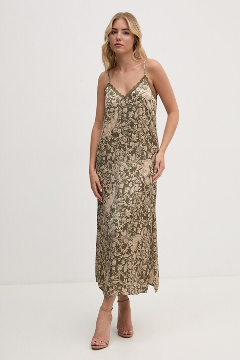 Pepe Jeans rochie PETALY culoarea verde, maxi, dreaptă, PL953620