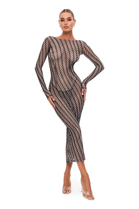 Рокля GOD SAVE QUEENS ALIZEE DRESS среднодълга с кройка по тялото GSQ-116-310