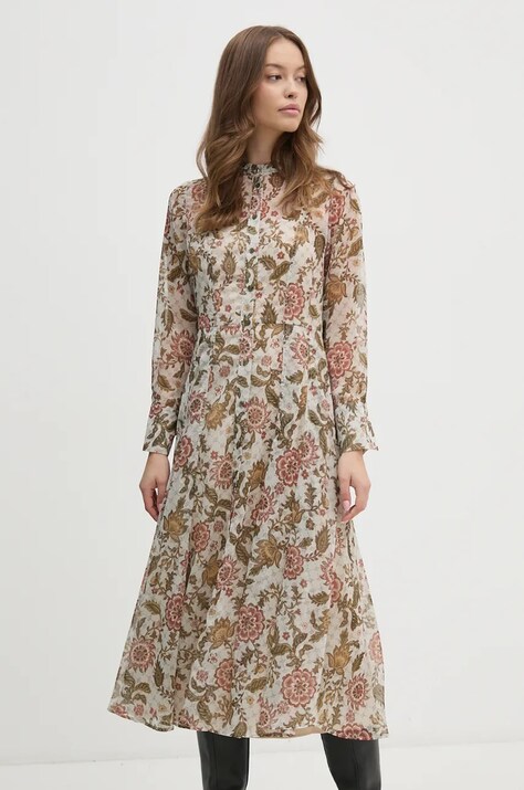 Joop! rochie culoarea bej, midi, evazată, 30044021
