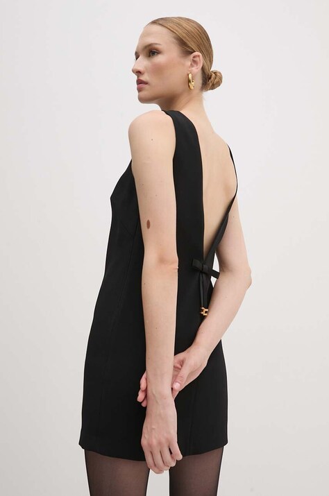 Elisabetta Franchi rochie culoarea negru, mini, dreaptă, AB73947E2