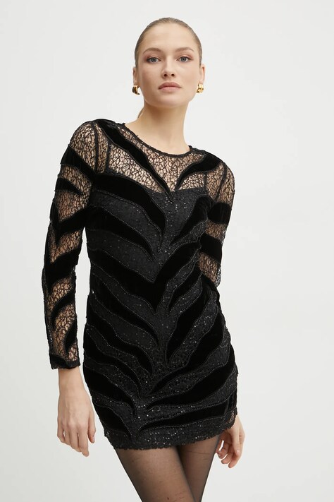 Marciano Guess rochie SONATA culoarea negru, mini, dreaptă, 4BGK93 6279A