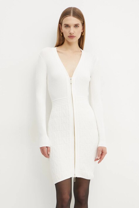 Marciano Guess rochie HERMIONE culoarea alb, midi, dreaptă, 4BGK91 5661Z