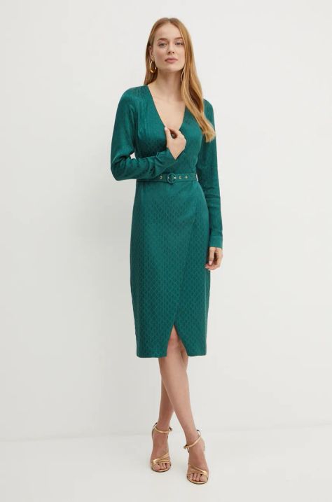 Marciano Guess rochie AMALIA culoarea verde, mini, evazati, 4BGK16 7169A